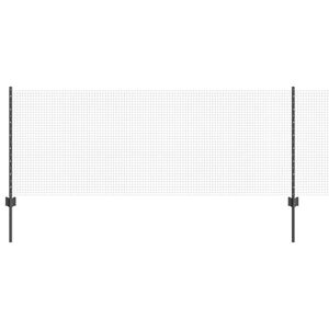 vidaXL gelast draadhek met palen 50 x 0,8 m PVC-Coated Staal Grijs