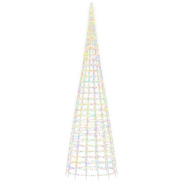 vidaXL LED-kerstboom aan vlaggenmast 3000 LEDs kleurrijk 800 cm