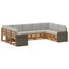 vidaXL Buiten bankenset 9 st Naturel en lichtgrijs Polyester