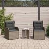 vidaXL Tuinbank 2 pcs Grijs poly rattan