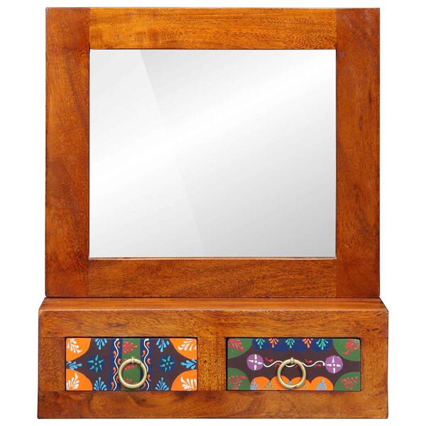 vidaXL Wandkast met lade Bruin 40 x 20 x 50 cm Massief acaciahout