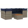vidaXL 7-delige Loungeset met kussens poly rattan grijs