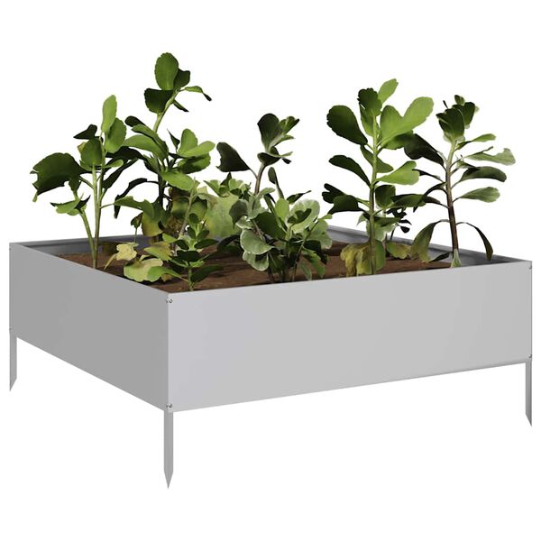 vidaXL Plantenbak verhoogd 100x100x25 cm gegalvaniseerd staal