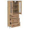 vidaXL Highboardkast met plank 2 pcs Artisan Eiken Bewerkt hout