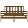 vidaXL Bedframe met hoofdbord hout honingbruin 160x200 cm
