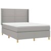 vidaXL Boxspring met matras stof lichtgrijs 140x200 cm