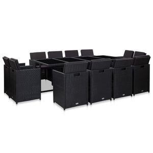 vidaXL 5-delige Tuinset met kussens poly rattan beige