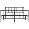 vidaXL Bedframe met hoofd- en voeteneinde metaal zwart 120x190 cm