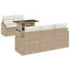 vidaXL Tuin Sofa Set 6 st Beige en Cr&egrave;me poly rattan