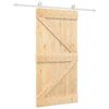 vidaXL Schuifdeur 100 x 210 cm Massief grenenhout Natuurlijk en Wit