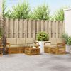vidaXL Sofa-Sets 6 pcs Natuurlijk en Beige Massief Acaciahout
