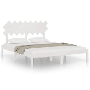 vidaXL Bedframe massief hout wit 160x200 cm