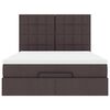 vidaXL Ottoman bed met matras 140x190cm stof donkerbruin