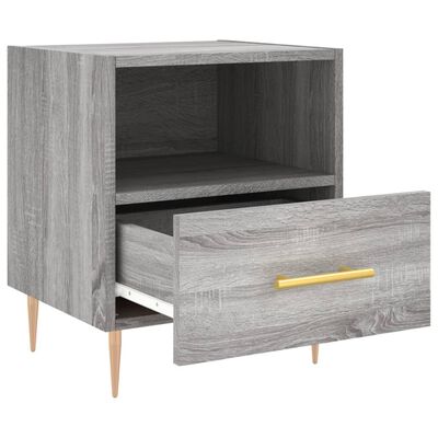 vidaXL Nachtkastjes 2 st 40x35x47,5 cm bewerkt hout grijs sonoma eiken