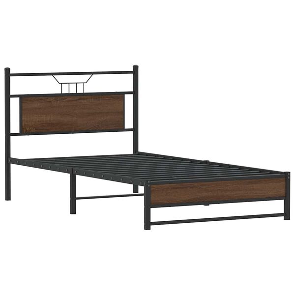 vidaXL Bedframe zonder matras 107x203 cm spaanplaat bruin eikenkleurig