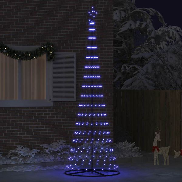 vidaXL LED Kerstboom met 355 LED met standaard Blauw 184.5 cm Metaal