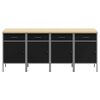 vidaXL Werk kast met lade 4 pcs Zwart en Grijs 200 x 55 x 85 cm