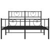 vidaXL Bedframe met hoofd- en voeteneinde metaal zwart 150x200 cm