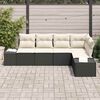 vidaXL Tuin Sofa Set met kussen met opslag 5 pcs Zwart en Cr&egrave;me