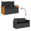 vidaXL 5-delige Loungeset met kussens poly rattan acacia zwart