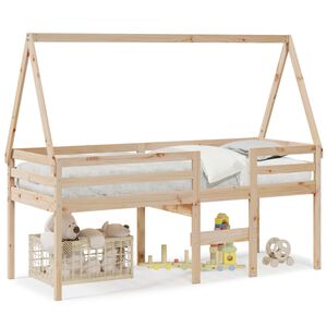 vidaXL Hoogslaper met bedhuis massief grenenhout 80x200 cm