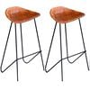 vidaXL Barstoelen 2 st echt leer zwart en bruin