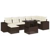 vidaXL 8-delige Loungeset met kussens poly rattan bruin