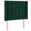 vidaXL Hoofdbord met randen 83x16x118/128 cm fluweel groen