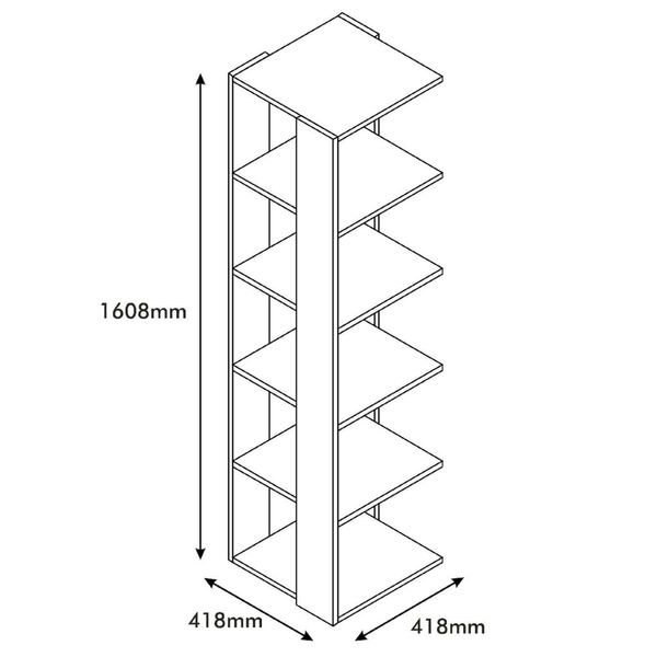 Homemania Boekenkast Corner 41,8x41,8x160,8 cm wit