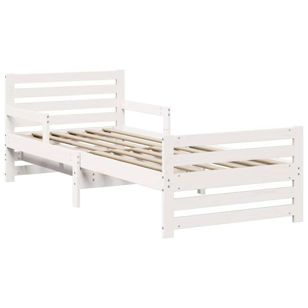 vidaXL Bedframe met hoofdeinde Wit 80 x 200 cm Bewerkt hout