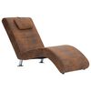 vidaXL Chaise longue met kussen kunstsu&egrave;de bruin