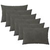 vidaXL Kussensloop 6 pcs HEERLEN Donkergrijs 30 x 50 cm Fluweel