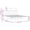 vidaXL Bedframe met hoofdbord metaal wit 150x200 cm