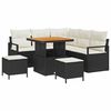 vidaXL Tuinbankenset met kussen 8 pcs Zwart poly rattan