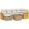 vidaXL 7-delige Loungeset met kussens poly rattan beige