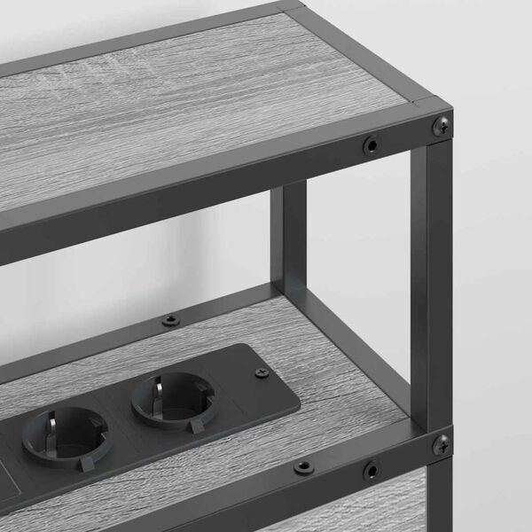 vidaXL Opberghoofdbord met plank Grijs sonoma 150 cm Bewerkt hout