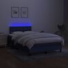 vidaXL Boxspring met matras en LED stof blauw 120x190 cm