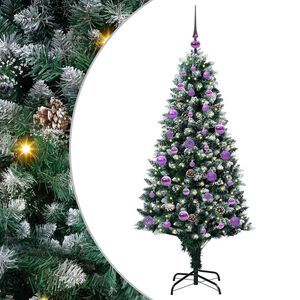vidaXL Kunstkerstboom Groen 150 cm PVC en Staal en Kunststof