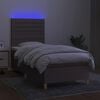 vidaXL Boxspring met matras en LED stof taupe 90x190 cm