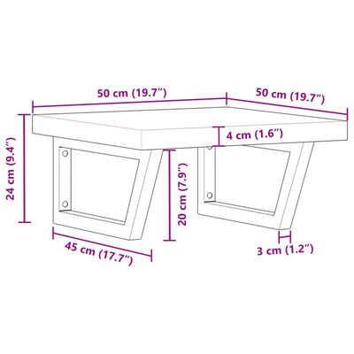 vidaXL Badkamer wandschap staal en massief acaciahout