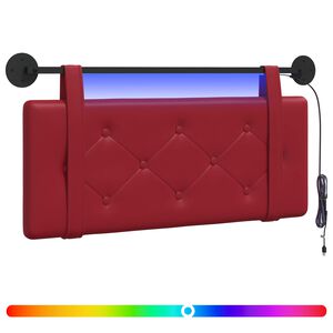 vidaXL Hangend hoofdbord Met LED-verlichting Wijnrood Kunstleer