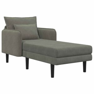 vidaXL Grote chaise longue Lichtgrijs Katoenen stof