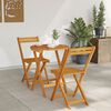 vidaXL Tuin Bistro Set met kussen 3 pcs Bruin Massief acaciahout