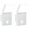vidaXL Buitenwandlampen 2 st LED met sensors gegoten aluminium wit