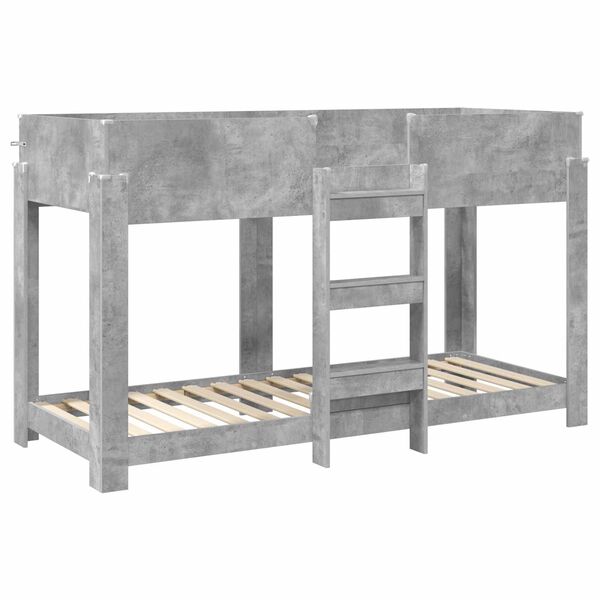 vidaXL Bunk Bed voor Kinderen Beton Grijs 80 x 190 cm Bewerkt hout