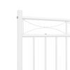 vidaXL Bedframe met hoofd- en voeteneinde metaal wit 140x190 cm