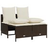vidaXL 5-delige Loungeset met kussens poly rattan bruin