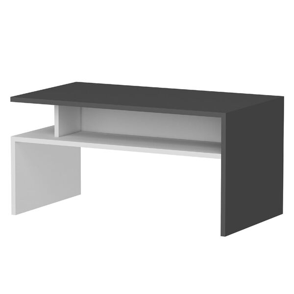 Homemania Salontafel Ada 90x50x43 cm wit en antracietkleurig