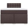 vidaXL Boxspring met matras stof donkerbruin 120x200 cm