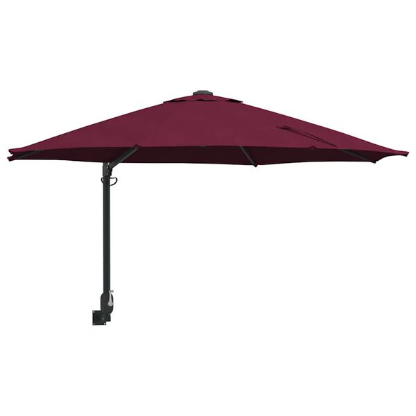 vidaXL Tuinparasol Rood en Zwart 248 x 248 x 148 cm Polyester en staal